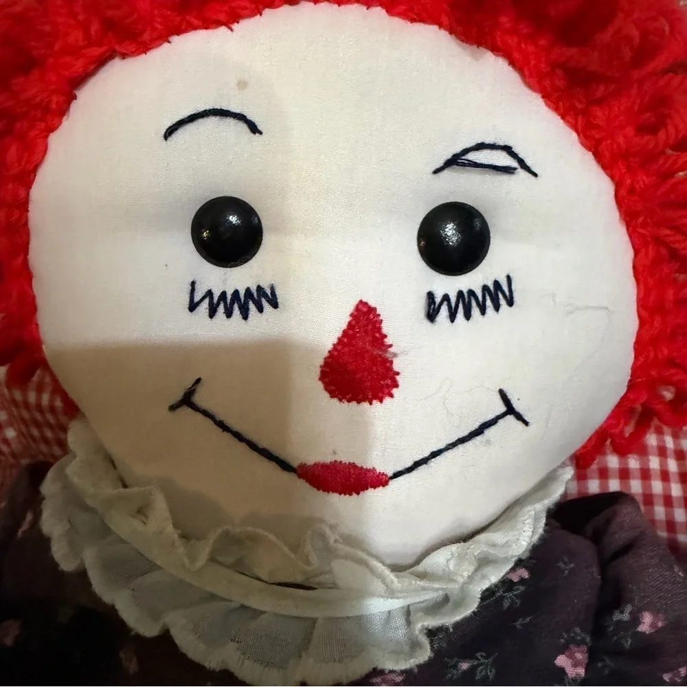 Collectible Trio 1970’s Vintage Raggedy Ann and Andy Doll Set Classic Cloth